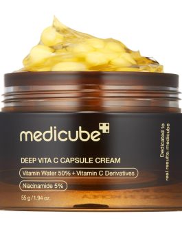 medicube Deep Vitamin C Golden Capsule Moisturizer – Korean Skincare for Wrinkles, Radiance & Hydration – 1.94 oz Gel with Liposome Capsules