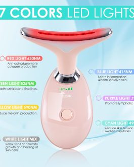 Facial Massager for Face & Neck – 7-Color Light Therapy & Heating | Portable Sculpting Tool for Skin Care – Rechargeable