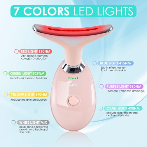 Facial Massager for Face & Neck – 7-Color Light Therapy & Heating | Portable Sculpting Tool for Skin Care – Rechargeable - Image 2
