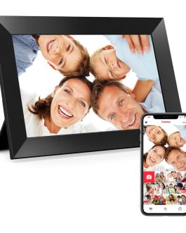Frameo 10.1″ WiFi Digital Picture Frame – HD IPS Touchscreen, 32GB Memory, Auto-Rotate, Share Photos & Videos via App, Wall Mountable