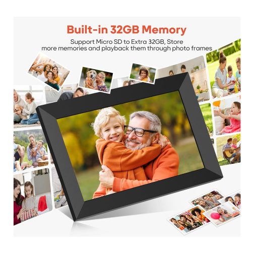 Frameo 10.1" WiFi Digital Picture Frame – HD IPS Touchscreen, 32GB Memory, Auto-Rotate, Share Photos & Videos via App, Wall Mountable - Image 2