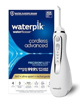 Waterpik Cordless Advanced Water Flosser – Portable & Rechargeable Dental Care for Teeth, Gums & Braces (WP-580, White)